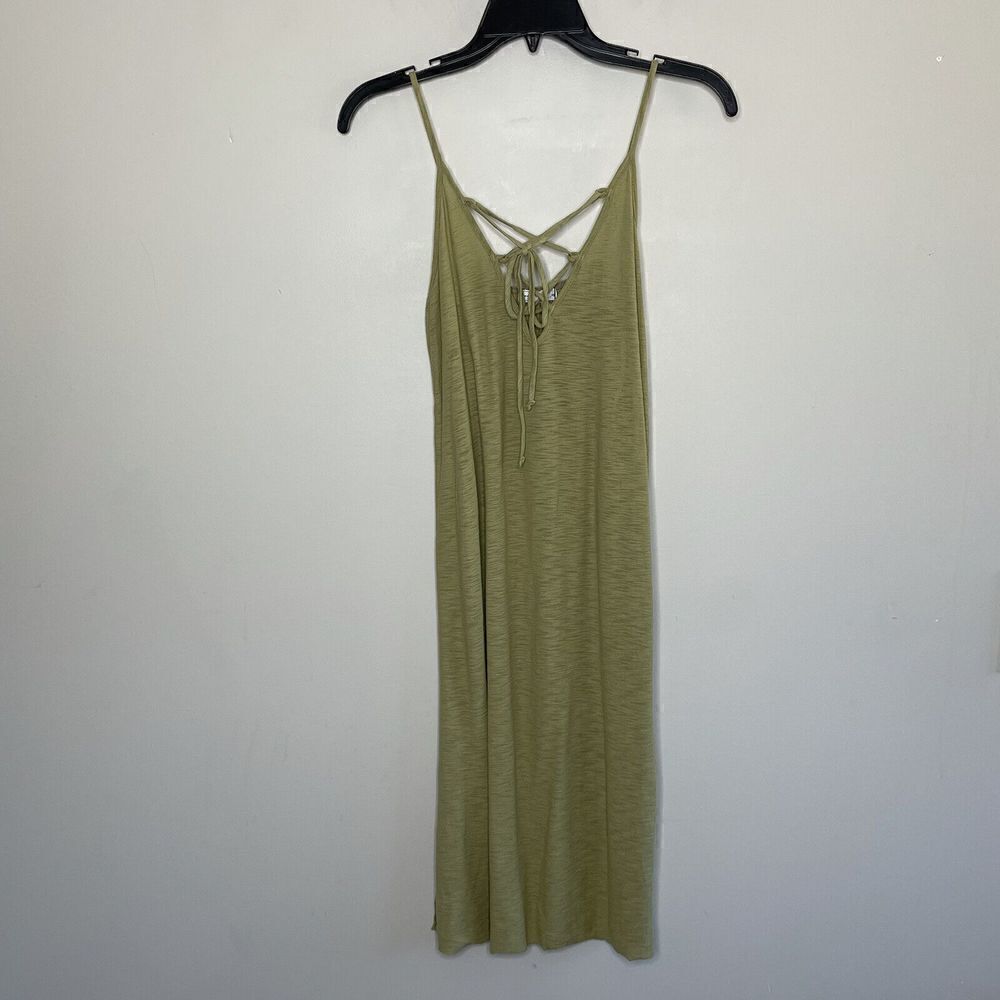 MICHELLE by Comune Womens Green Sleeveless Shift Dress NEW Cotton-Modal Sz XS